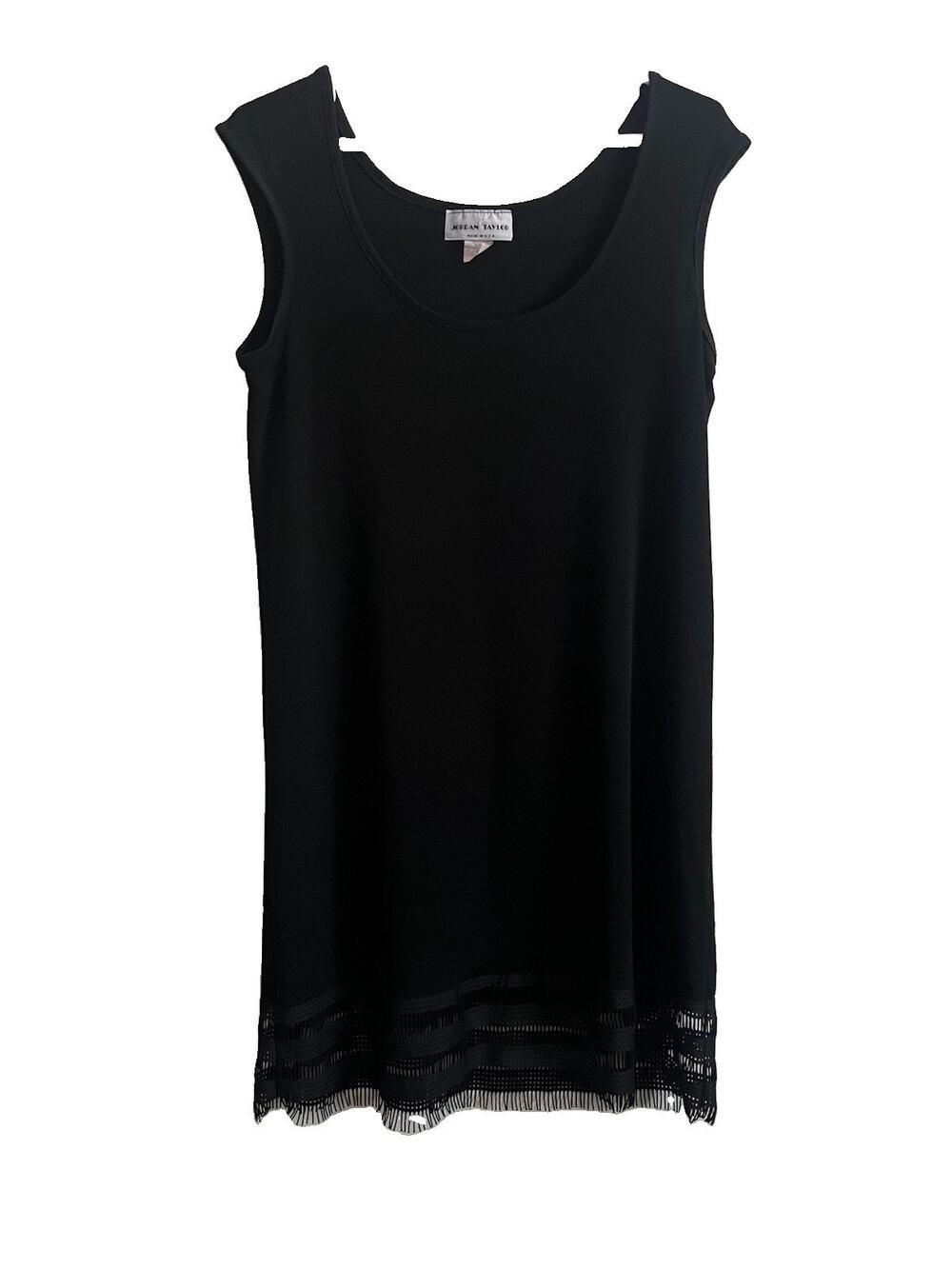 Jordan Taylor Vintage 90s Swimsuit Cover Up M Black Fringe Beach Dress USA